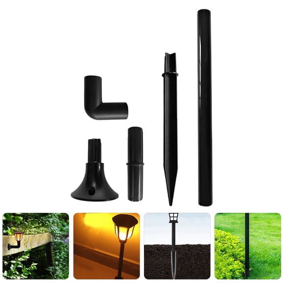 IFANLANDOR 1Set Weatherproof Black Solar Light Base ABS Plastic Stake for Landscape and Garden Lighting