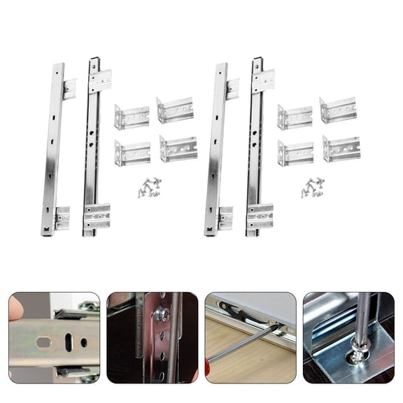 IFANLANDOR 2 Pairs Self Closing Drawer Slide Pair for Desk Drawer 13.8x1in