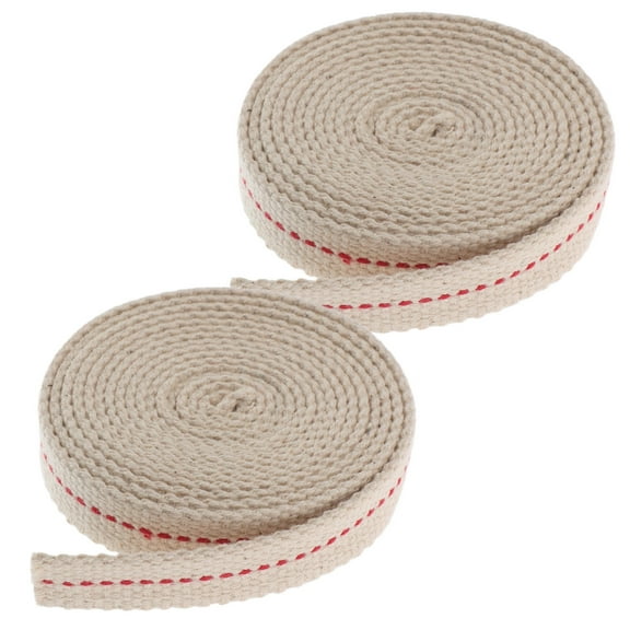 IFANLANDOR 2 Rolls Flat Cotton Wick for Oil Lamps Beige 11.8x0.6x0.04in for Outdoor Camping