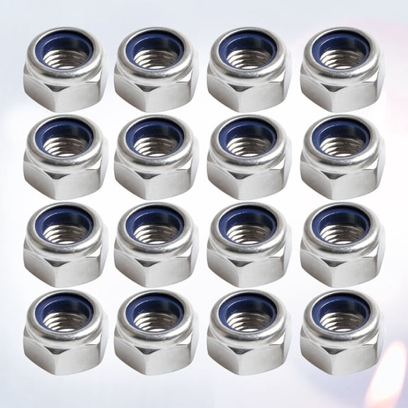 IFANLANDOR 200Pcs Stainless Steel Lock Nuts 304 with Nylon Insert Hex Nut Corrosion Resistant Finish