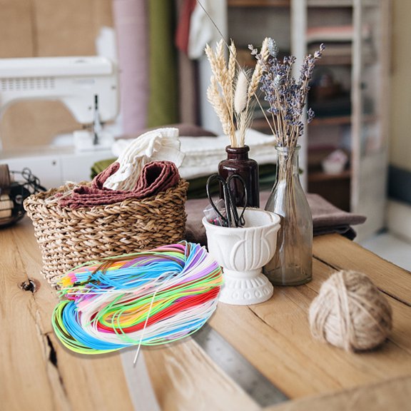 IFANLANDOR 200Pcs Weaving Cord PVC Material Assorted Color Craft Trim Rope for Creative Projects