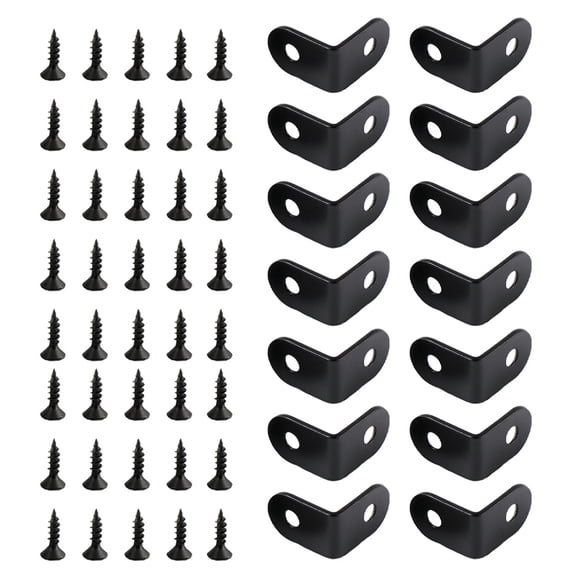IFANLANDOR 20Pcs Heavy Duty Black Metal Angle Brackets for Wood Stable 90 Degree Corner Support