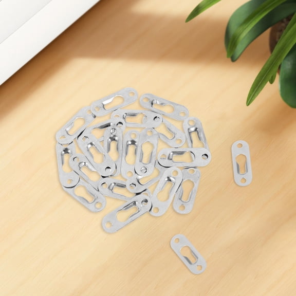 IFANLANDOR 20Pcs Heavy Duty Metal Keyhole Hangers Plated Silver Iron Picture Frame Mounting Hardware for Wall
