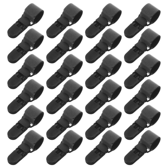IFANLANDOR 24-Pack Windproof Garden Flag Clips, Heavy Duty Black Plastic Adjustable Holders for Flagpoles