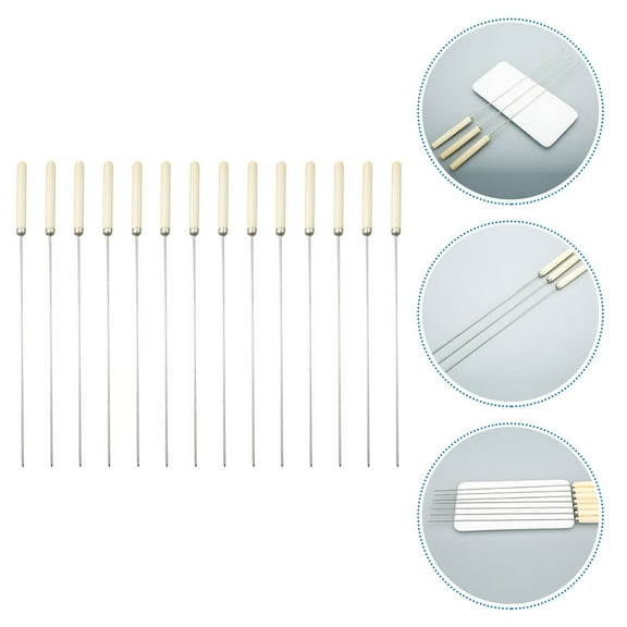 IFANLANDOR 25Pcs Grilling Skewers with Wood Handle Design for Barbecue and Cooking