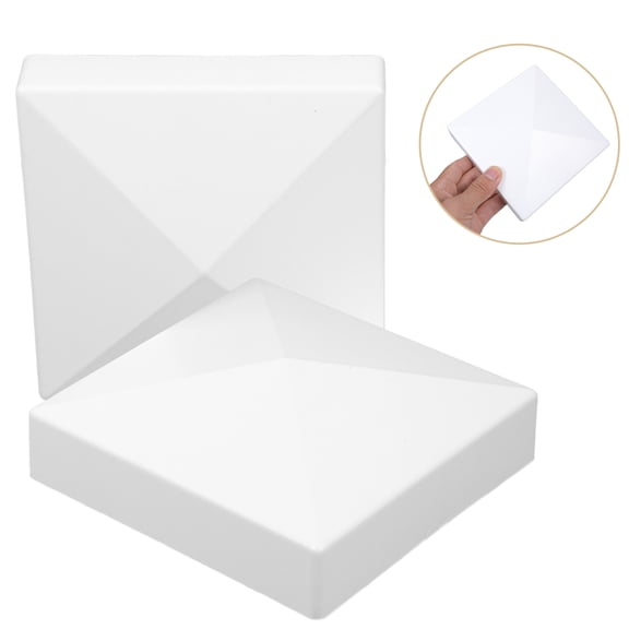 IFANLANDOR 2Pcs ABS Plastic Fence Post Caps White Durable Fence Post Covers for Outdoor Use