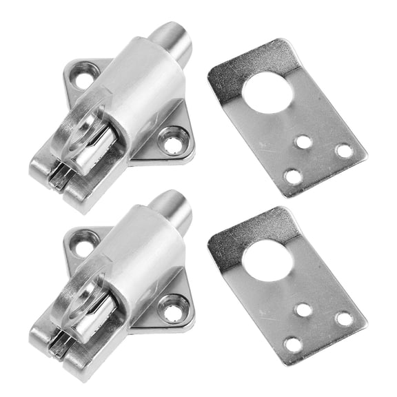 IFANLANDOR Spring-Loaded Bolt Latch, Zinc Alloy, Secure Self-Closing Cabinet Lock, Plated Silver, 2Pcs