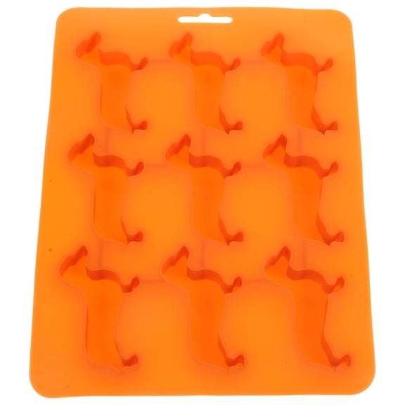 IFANLANDOR 2Pcs Baking Mold For Making Chocolate And Ice Cube In Dog Shape Orange