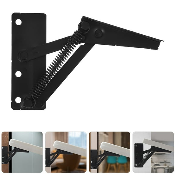 IFANLANDOR 2Pcs Black Adjustable Spring Hinge Foldable Steel for Sofa Bed and Furniture Storage