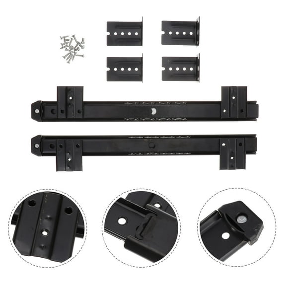 IFANLANDOR 2Pcs Black Steel Bottom Drawer Slides for Office Use with Quiet Performance and Easy Open/Close 14.2X1.2in