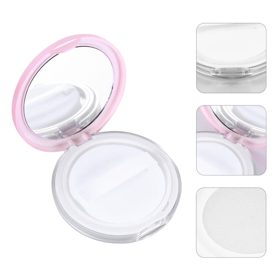 IFANLANDOR 2Pcs Compact Foundation Case Plastic for Cosmetic Accessories Simple Design 7.50X7.50X1.50CM