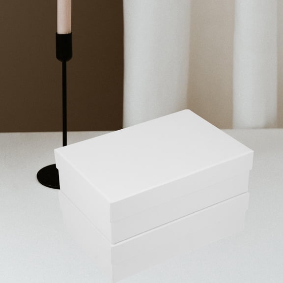 IFANLANDOR 2Pcs Compact Kraft Paper Box White for Packaging with Durable Cardboard Design