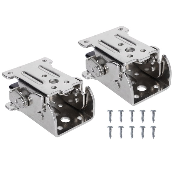 IFANLANDOR 2Pcs Foldable Self Locking Hinge Table Leg Hinges Silver SPCC for Work Surface