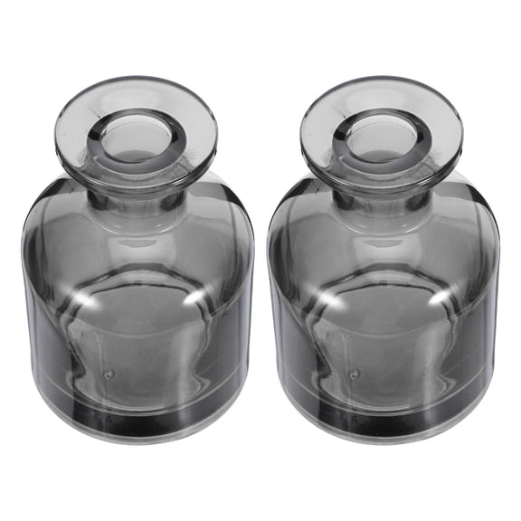 IFANLANDOR 2Pcs Glass Diffuser Bottles Refillable Empty Reed Diffuser Container Grey for Living Room