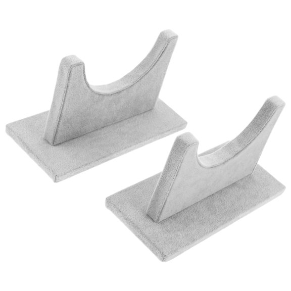 IFANLANDOR 2Pcs Grey Velvet Headband Holder Accessory Stand with Stable Single Slot Support for Home