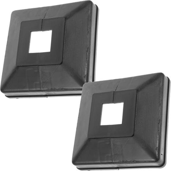 IFANLANDOR 2Pcs Modular Black Plastic Post Wraps for Porch Columns Easy Fit Deck and Staircase Accessories