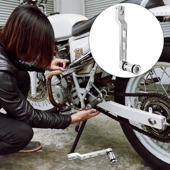 IFANLANDOR 2Pcs Motorcycle Heel Toe Shifter Aluminum Plated Silver Foot Lever Easy Installation