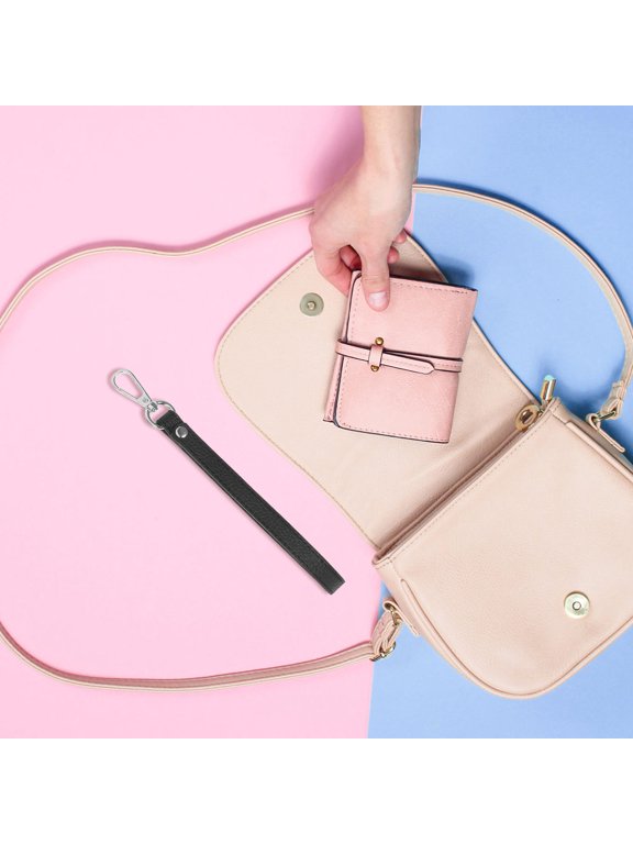 2Pcs PU Wristlet Strap for Wallet and Handbag Keychain with Sturdy Metal Hardware for Travel
