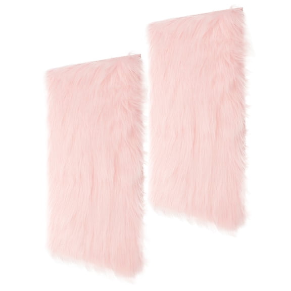 IFANLANDOR Pink Faux Fur Soft Portable Photo Backdrop for Product Display 2Pcs