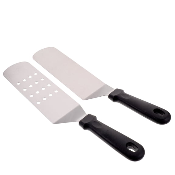 IFANLANDOR 2Pcs Plated Silver Stainless Steel Griddle Spatula and Pancake Flipper for Kitchen Use