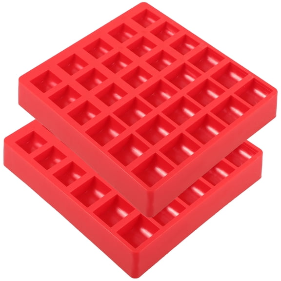 IFANLANDOR Red Coin Organizer Multi-Grid Plastic Case for Home Use 2Pcs