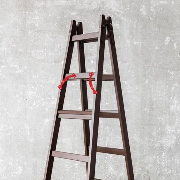 IFANLANDOR 2Pcs Red Ladder Handles Stainless Steel Bar Anti Slip for Telescopic Ladders