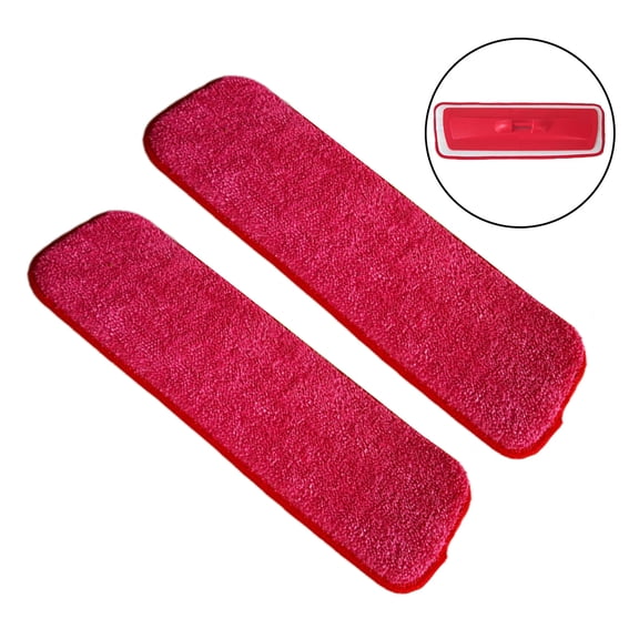IFANLANDOR 2Pcs Red Microfiber Mop Cap Refill for Efficient Cleaning on Laminate Marble Glass Tiles
