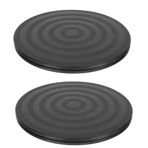 IFANLANDOR 2-Pack Rotating Photography Turntable 20x20x1.2 Inch Black Round Anti- Display Platform for Hobbyists
