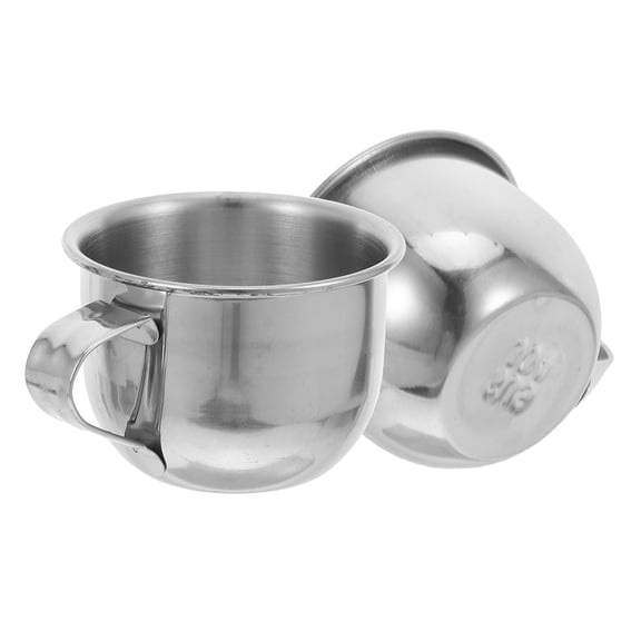 IFANLANDOR 2Pcs Small Stainless Steel Wine Cups Plated Silver Rustproof Drink Cups for Home Beverage