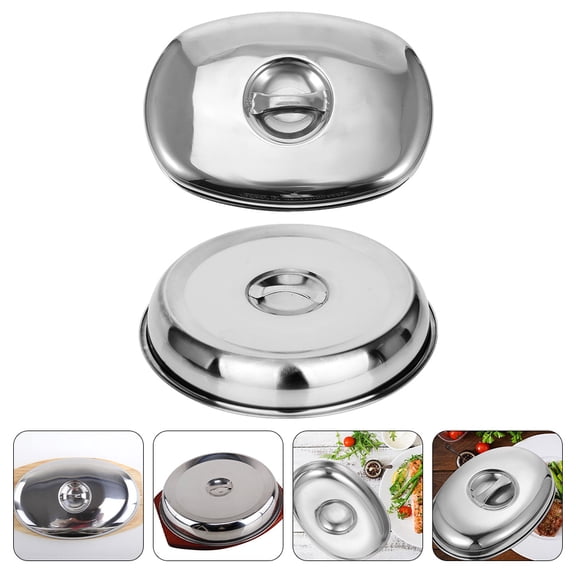 IFANLANDOR 2Pcs Stainless Steel Dish Cover Heat Preservation For Home Restaurant Use