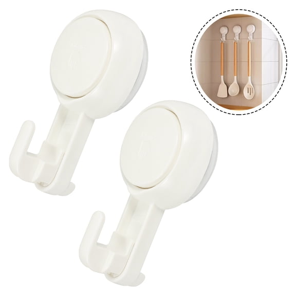 IFANLANDOR 2-Pack Towel Hooks for Bathroom Walls, ABS Material, Reusable, 360 Rotating Hooks