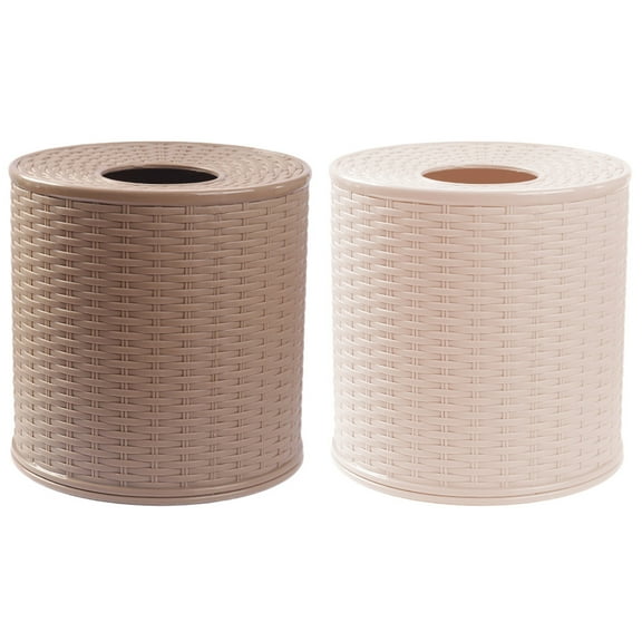 IFANLANDOR 2Pcs Tissue Dispenser Round Decorative Tissue Box Cover Assorted Color for Cafe Use