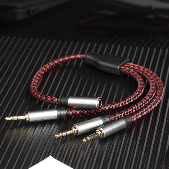 IFANLANDOR 3 Way Audio Splitter Cable Red Headphone Microphone Adapter for 3.5mm Ports