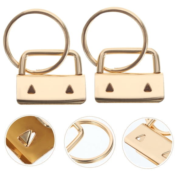 IFANLANDOR 30Pcs Key Fob Hardware Golden Metal Clamps for Custom Wristlet Keyrings and Bag Accessories
