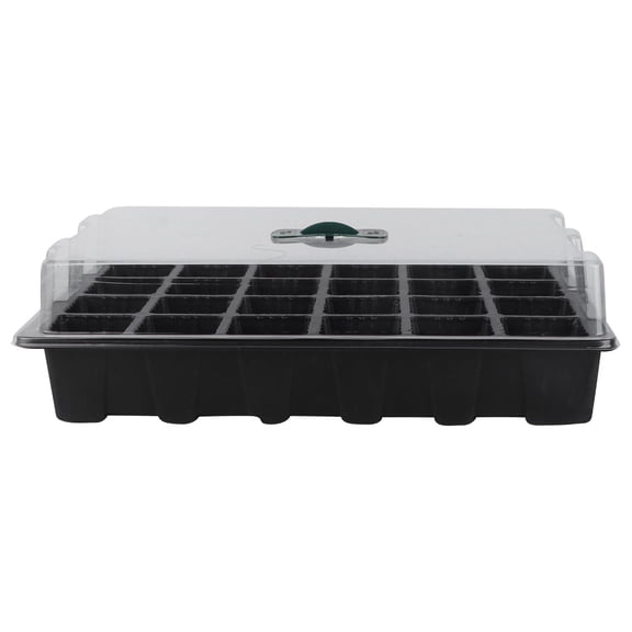 IFANLANDOR Plant Germination Tray 24-Cell Black Stackable Transparent Lid 3Pcs