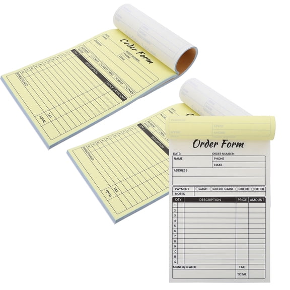 IFANLANDOR 3pcs Order Form Book Duplicate Copy Receipt Book White Paper