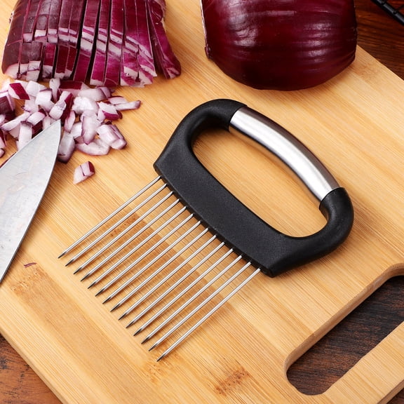 IFANLANDOR 3Pcs Kitchen Slicing Guide for Onions Tomatoes and Vegetables with Black Handle