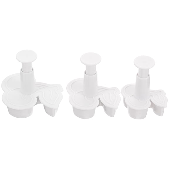 IFANLANDOR 3Pcs Plastic Cookie Mold Set White with Comfortable Grip for Household Baking
