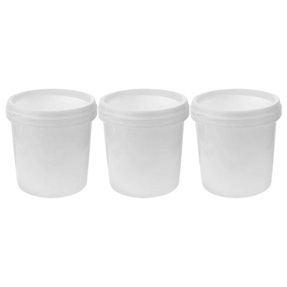 IFANLANDOR 3Pcs White Small Bucket for Bath with Handheld Design