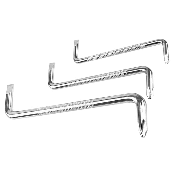 IFANLANDOR 3Pcs Z Shape Slot Cross Screwdriver Metal Carbon Steel Double Side Tool for Repair