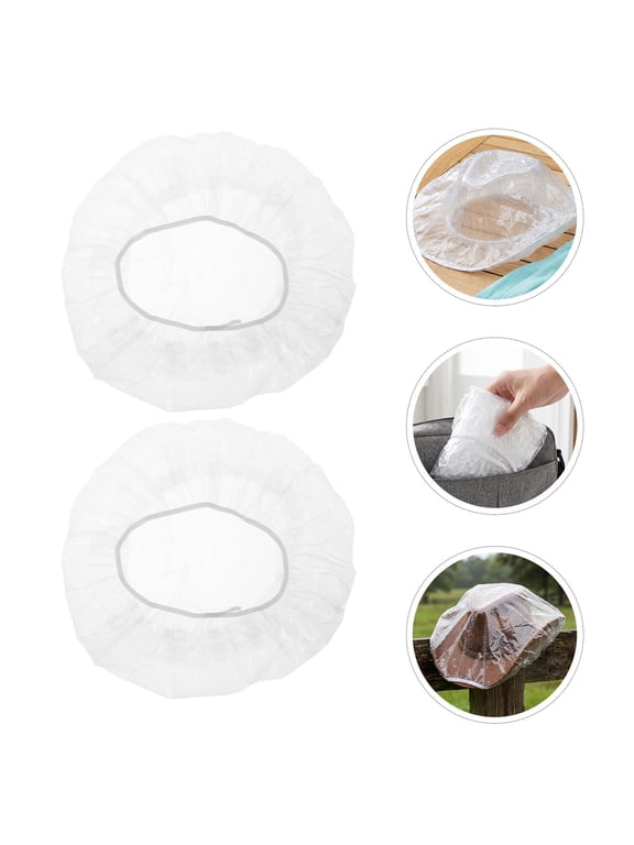 3pcs Cowboy Hat Rain Cover Waterproof Foldable Plastic Protector
