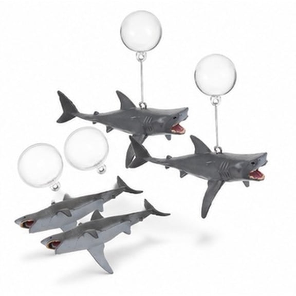 IFANLANDOR 4 Sets Floating Shark Aquarium Decoration Pvc Fish Tank Ornament