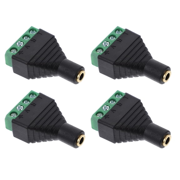 IFANLANDOR 4Pcs 3.5mm Stereo Audio Terminal Block Screw Connector for Home Panel Mount Use