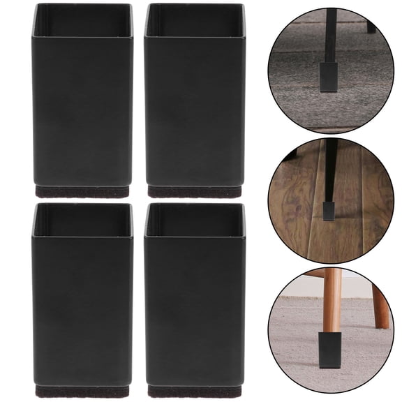IFANLANDOR 4Pcs Black Furniture Leg Extenders Nonslip Pads for Table Bed Chair with Stability Design
