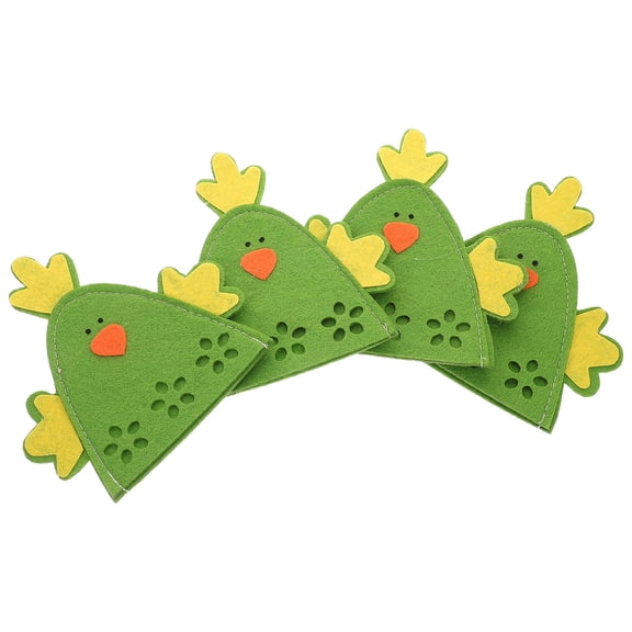 IFANLANDOR 4Pcs Cloth Egg Covers for Easter Chick and Spring Table Decorations Green