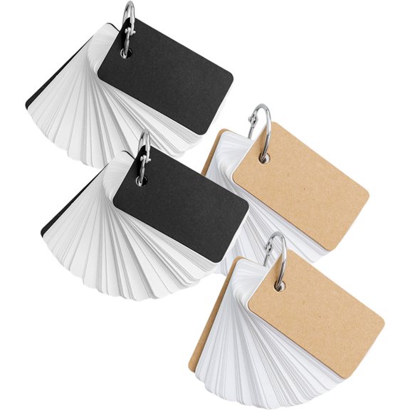 IFANLANDOR 4Pcs English Words Cards Paper Material Assorted Color Ideal for Note Taking and Memory Practice