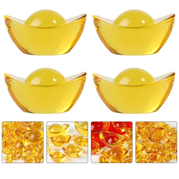 IFANLANDOR 4Pcs Home Adorn Crystal Ingot Craft Realistic Modeling Artificial Crystal Festival Celebration