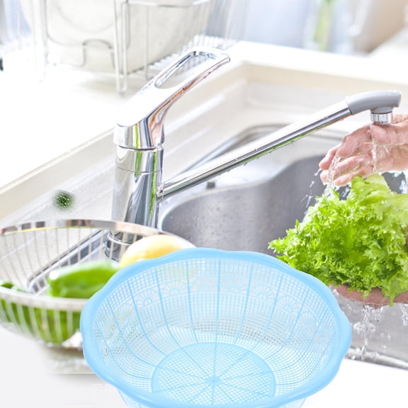 IFANLANDOR 4Pcs Plastic Rice Washing Pot and Colander Basket Set for Fruit Vegetable Use