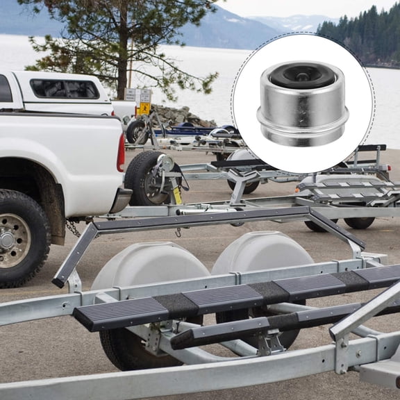 IFANLANDOR 4Pcs Plated Silver Trailer Hub End Cap Heavy Duty Dust Cover for Trailer Bearing Protection