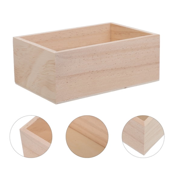 IFANLANDOR 4Pcs Rustic Square Planter Boxes Unfinished Wood Containers for Indoor Display